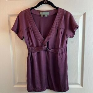 Proenza Schouler  Blouse Purple Ruched Twist Top 2